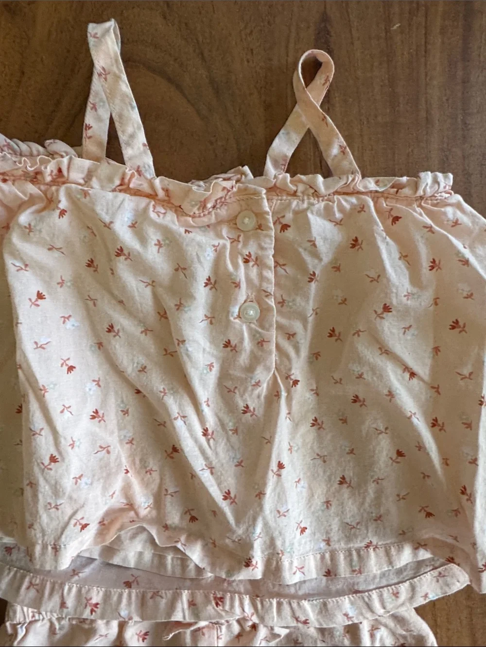 Janie and Jack Soft Peach Floral Sleeveless Top & Shorts